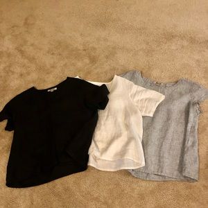 Flax Bundle...3 Short sleeve tops.   Women’s Medium